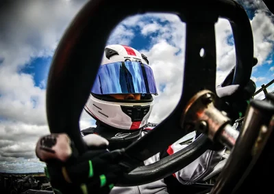 Shot of Ethan driving his kart